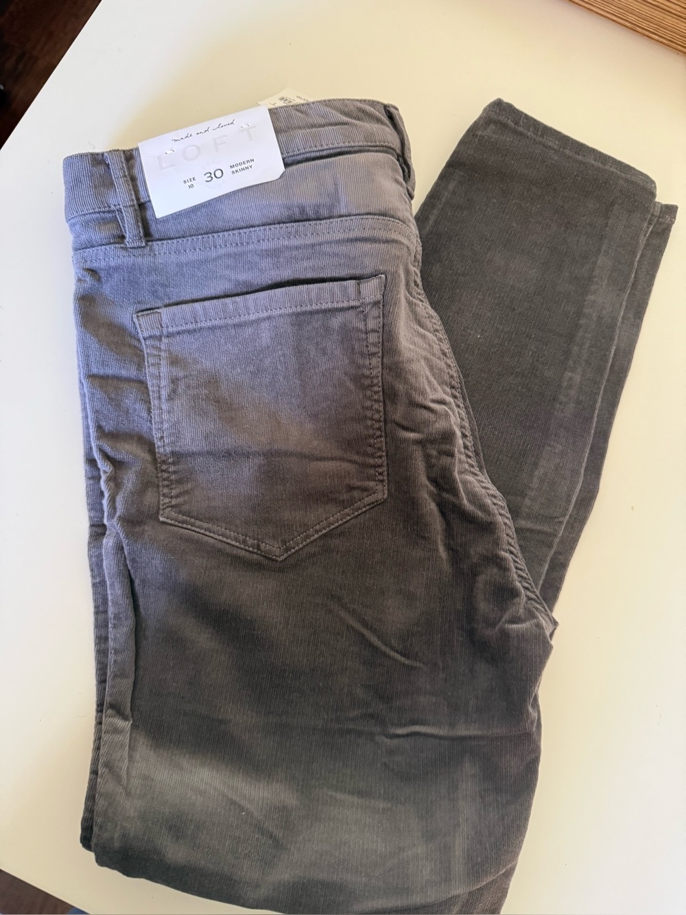LOFT Gray Skinny Corduroy Jeans